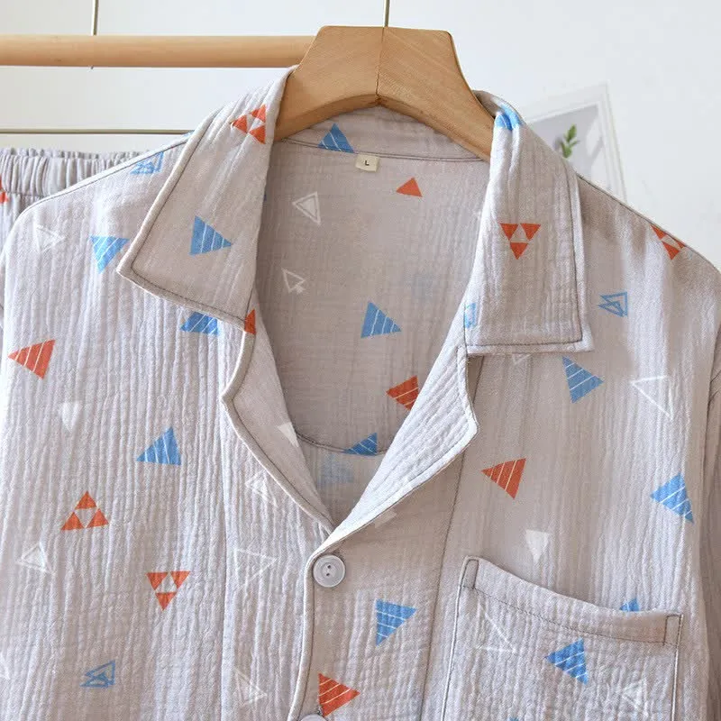 Unisex-Loungewear-Set aus Baumwolle mit geometrischem Dreieck