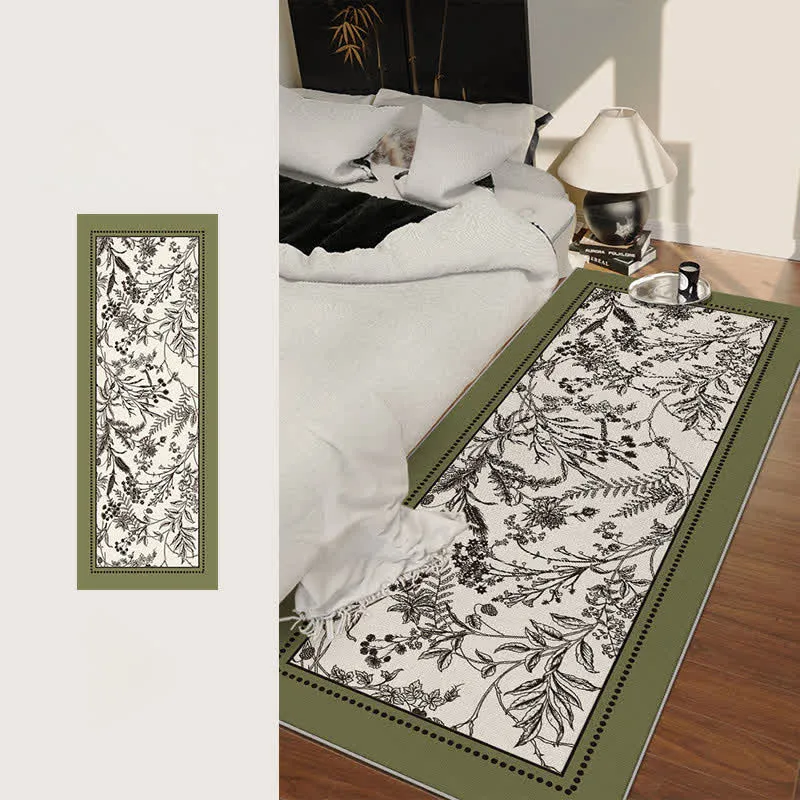 Eleganter Vintage-Fußteppich mit Blumenmuster