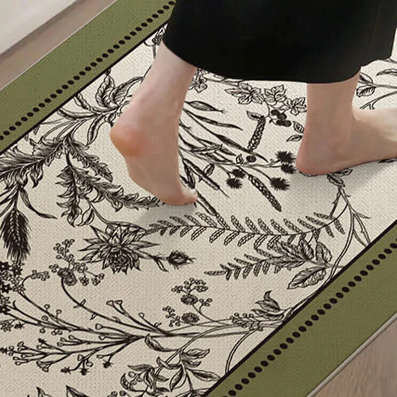 Eleganter Vintage-Fußteppich mit Blumenmuster