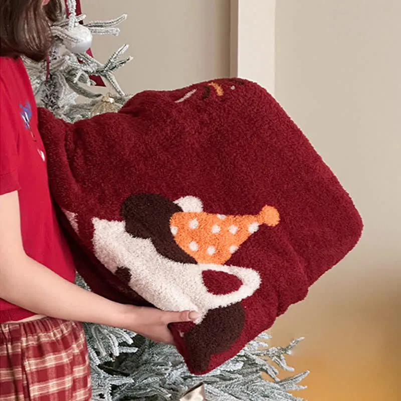 Ownkoti Wunderschöne, festliche Strickdecke mit Pferdemotiv