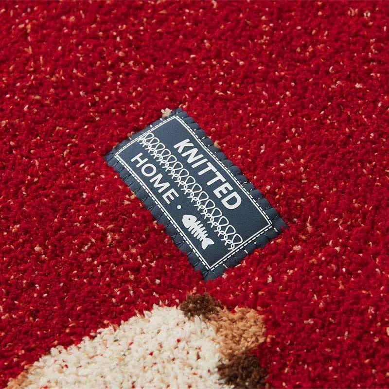 Ownkoti Festliche, weiche Strickdecke mit Pferdemotiv