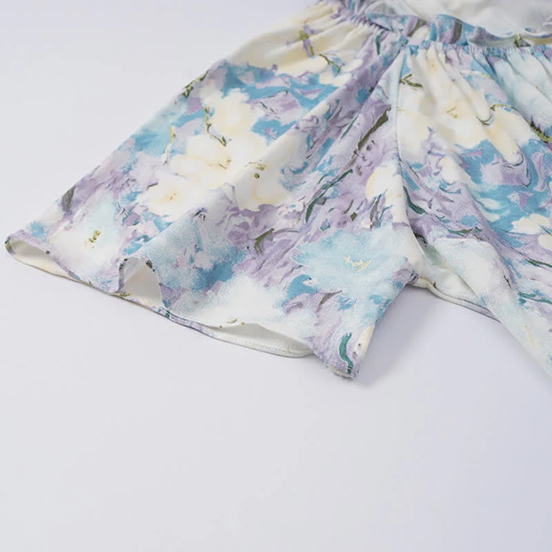Pyjama-Set aus Baumwolle mit Aquarellblumenmuster