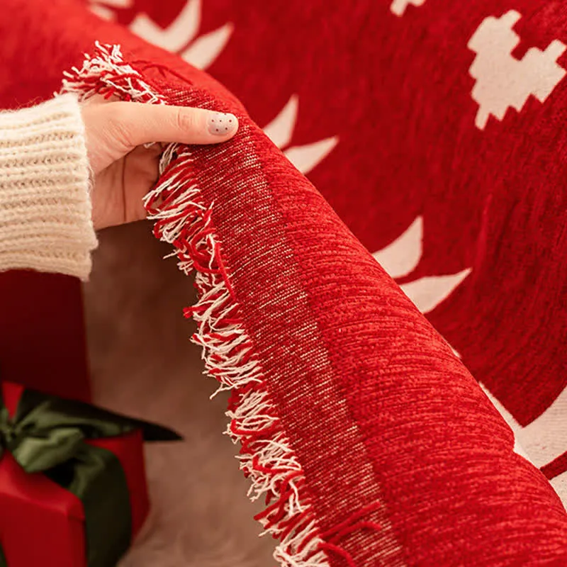 Neujahrs-Chenille-Sofabezug mit Glückspferd