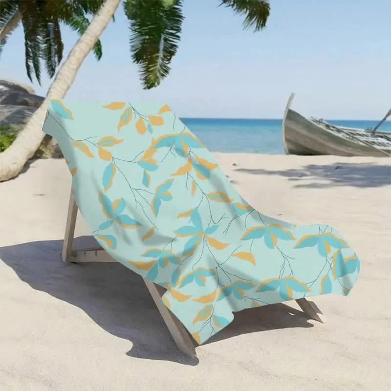 Strandtuch mit künstlerischem botanischem Blattmuster