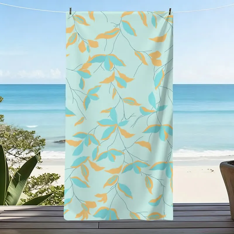 Strandtuch mit künstlerischem botanischem Blattmuster