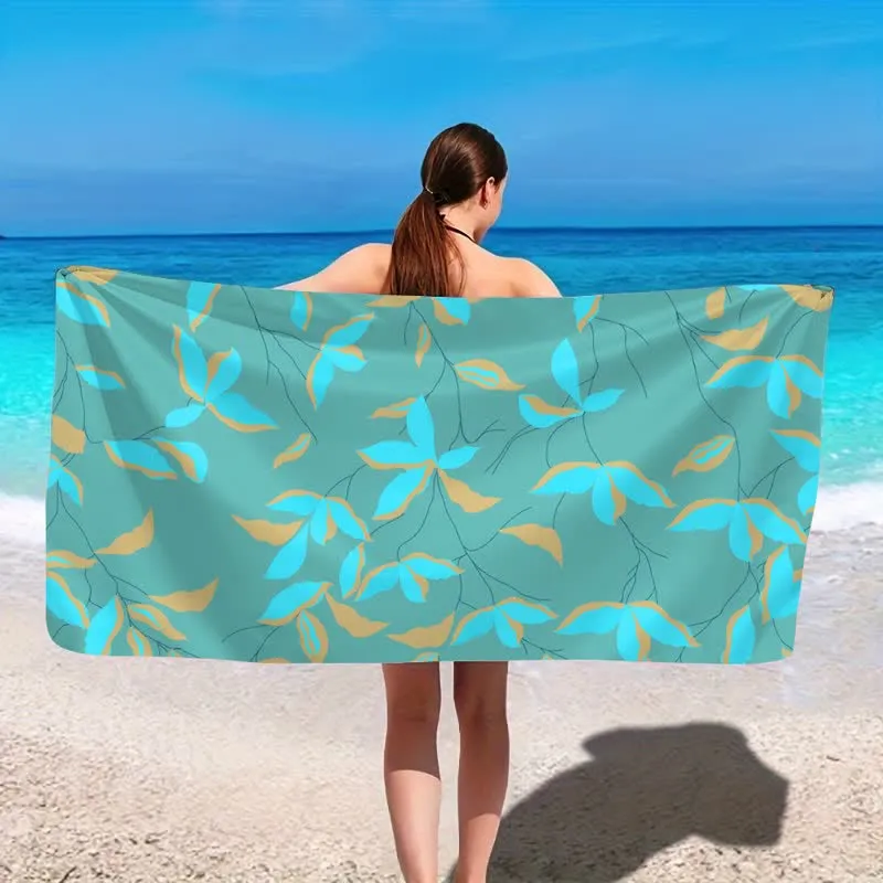 Strandtuch mit künstlerischem botanischem Blattmuster