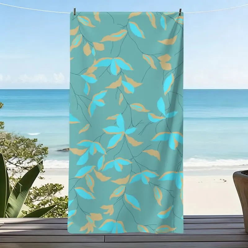 Strandtuch mit künstlerischem botanischem Blattmuster