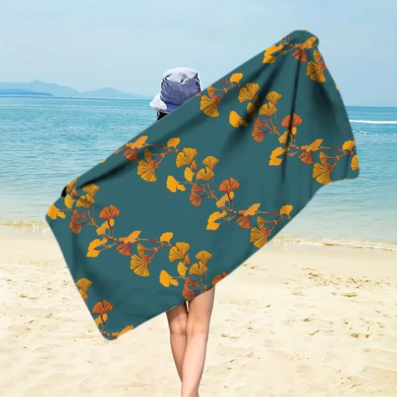 Strandtuch aus Ginkgoblättern