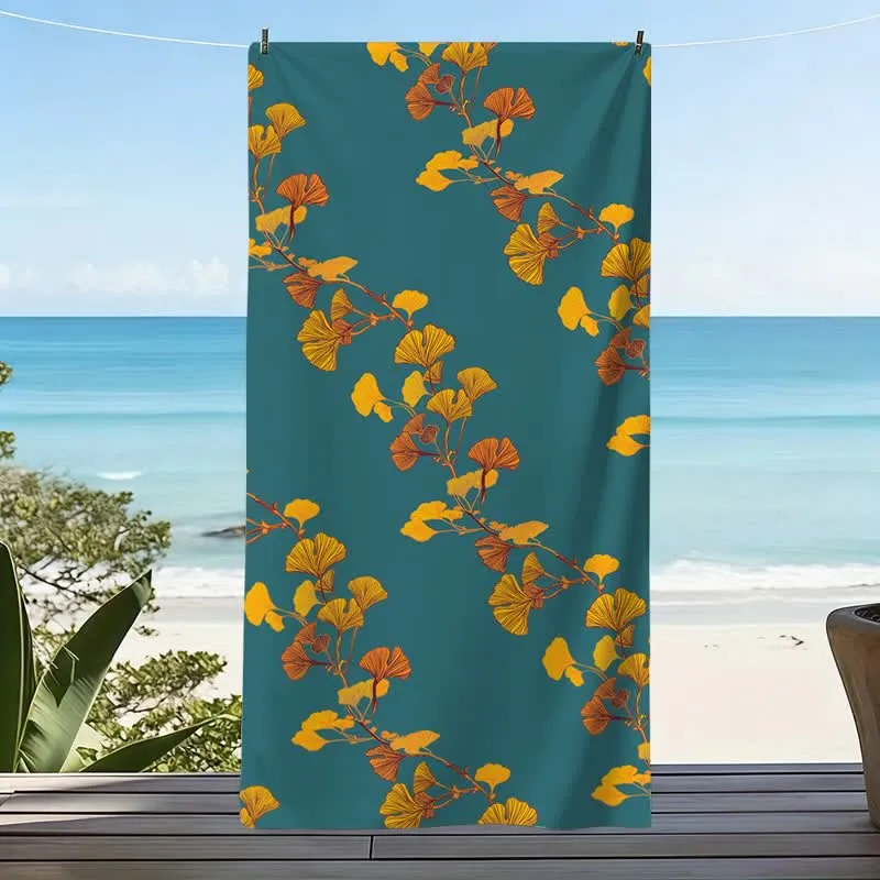 Strandtuch aus Ginkgoblättern