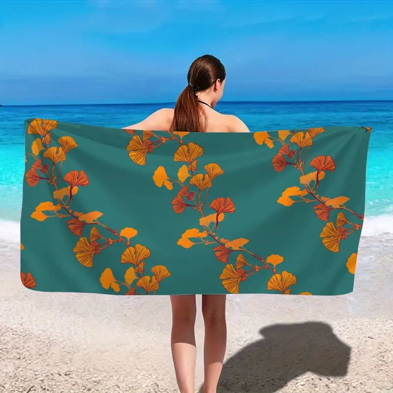 Strandtuch aus Ginkgoblättern