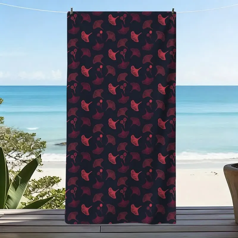 Strandtuch mit botanischem Ginkgoblatt