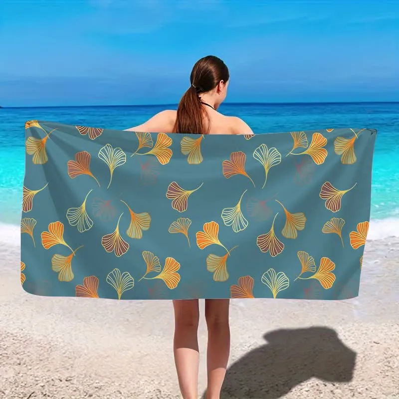 Elegantes Strandtuch mit Ginkgoblatt