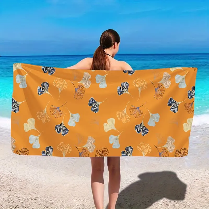 Elegantes Strandtuch mit Ginkgoblatt