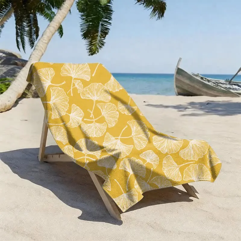 Rustikales Strandtuch aus Ginkgo Biloba