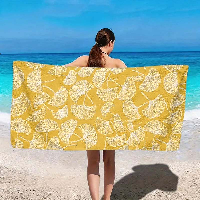 Rustikales Strandtuch aus Ginkgo Biloba