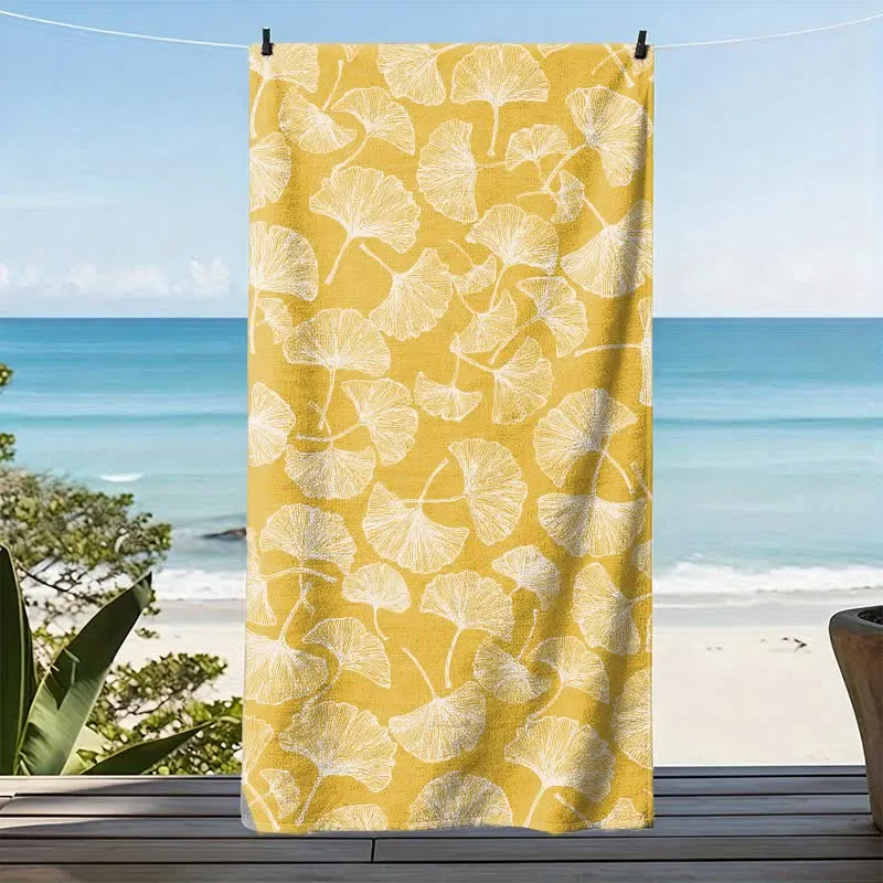 Rustikales Strandtuch aus Ginkgo Biloba