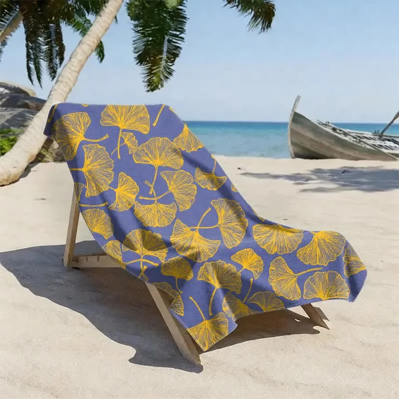 Rustikales Strandtuch aus Ginkgo Biloba