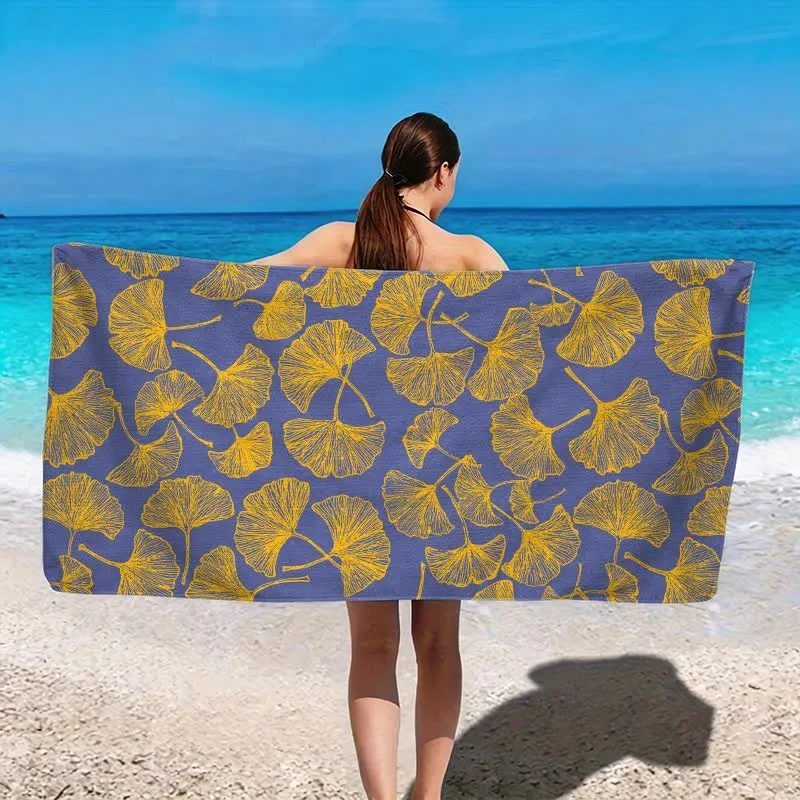 Rustikales Strandtuch aus Ginkgo Biloba