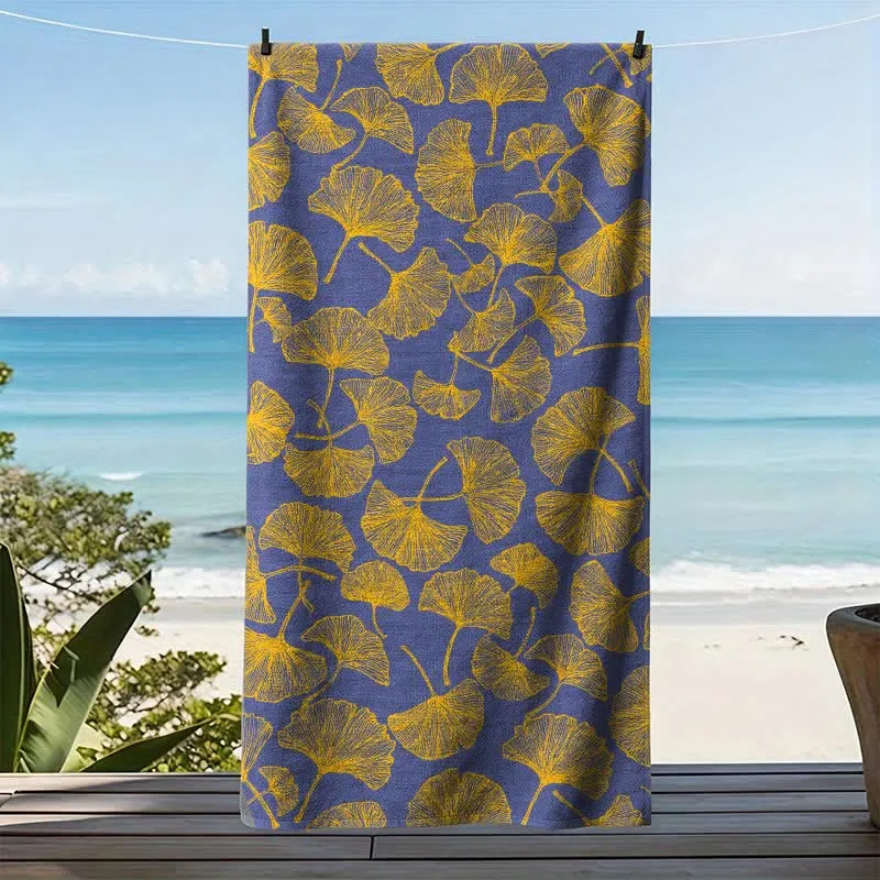 Rustikales Strandtuch aus Ginkgo Biloba