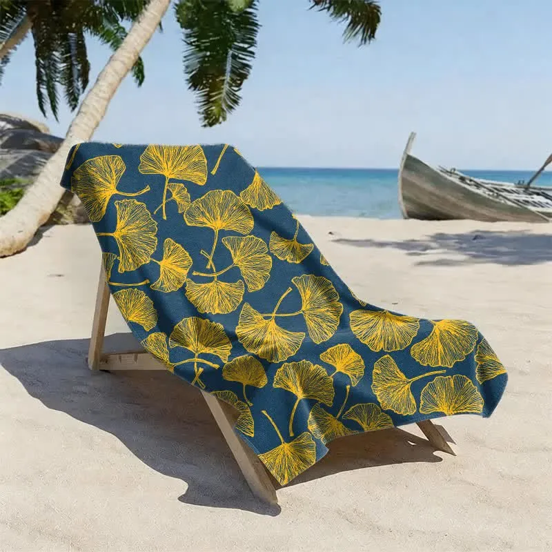Rustikales Strandtuch aus Ginkgo Biloba