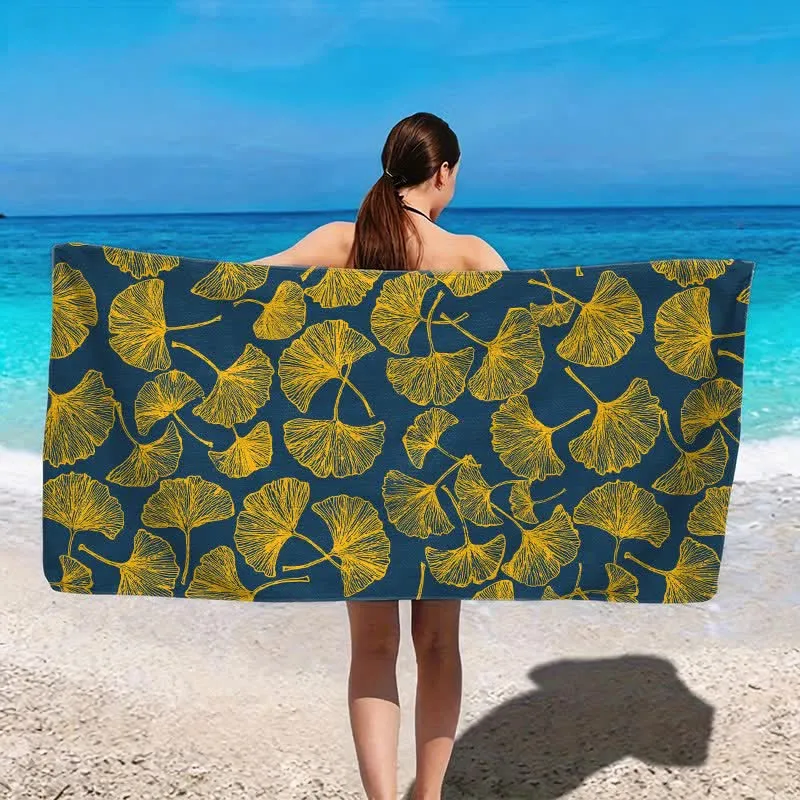 Rustikales Strandtuch aus Ginkgo Biloba