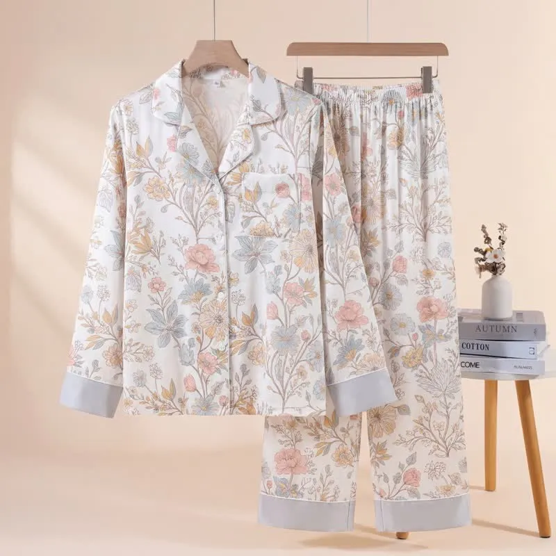 Pyjama-Set mit frischem Blumenmuster