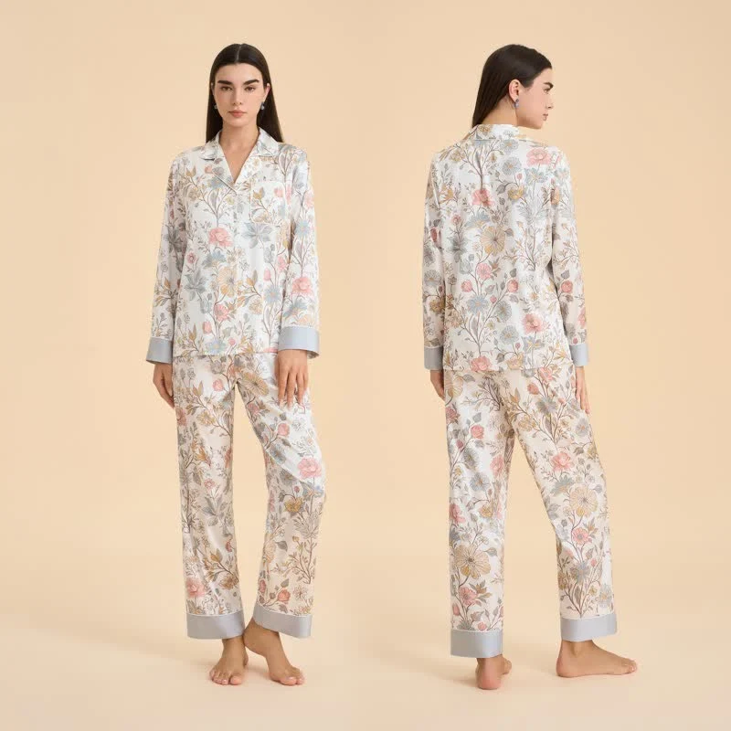 Pyjama-Set mit frischem Blumenmuster