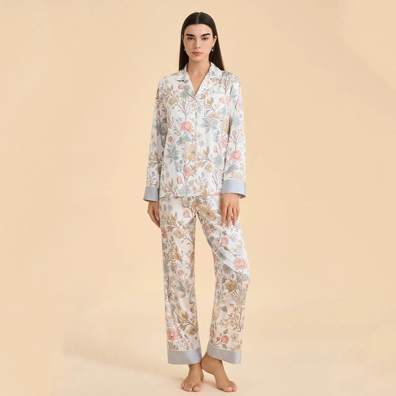 Pyjama-Set mit frischem Blumenmuster
