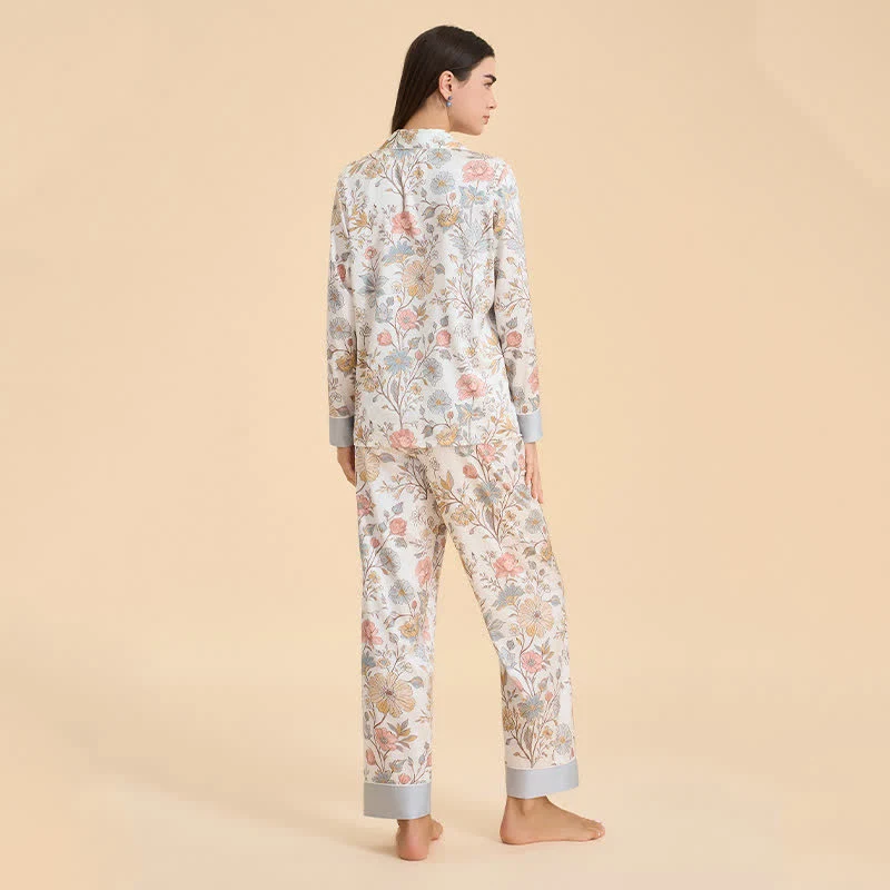 Pyjama-Set mit frischem Blumenmuster