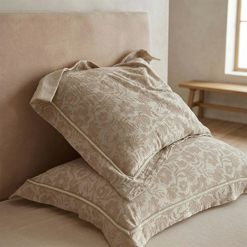 Elegante Kissenbezüge im Jacquard-Blumenmuster (2 Stück)