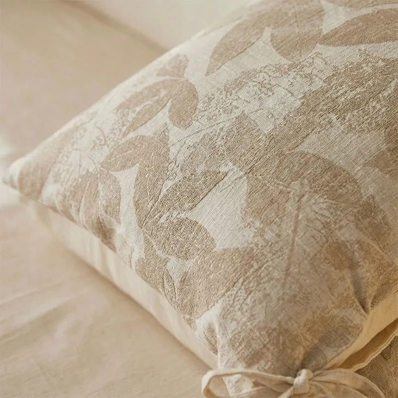 Kissenbezüge mit botanischem Blattmuster und Jacquard-Print (2 Stück)