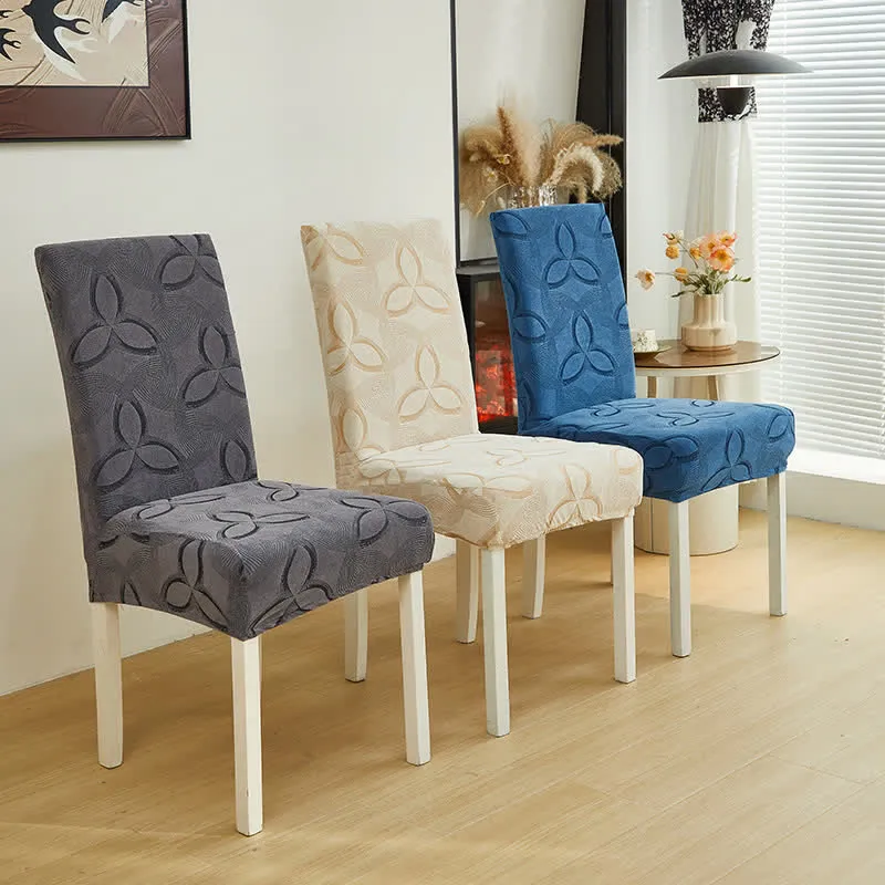 Stuhlhusse aus einfarbigem Stretch-Jacquard