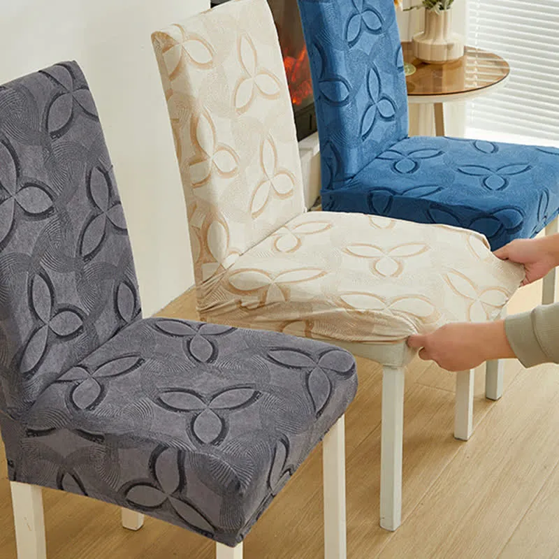 Stuhlhusse aus einfarbigem Stretch-Jacquard