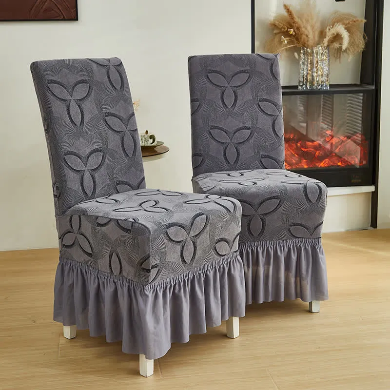 Stuhlhusse aus einfarbigem Stretch-Jacquard