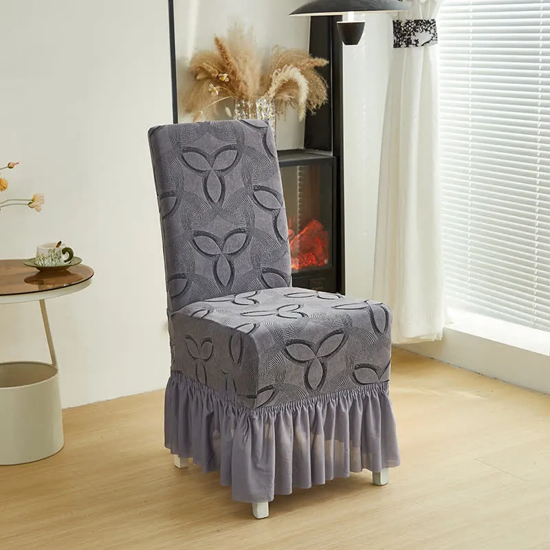 Stuhlhusse aus einfarbigem Stretch-Jacquard
