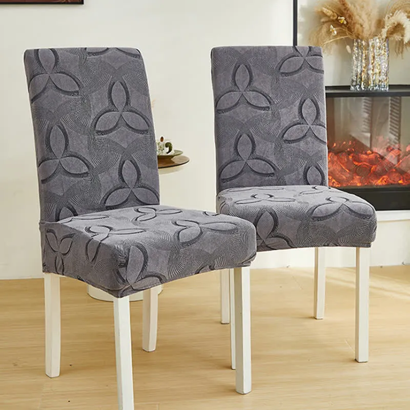 Stuhlhusse aus einfarbigem Stretch-Jacquard