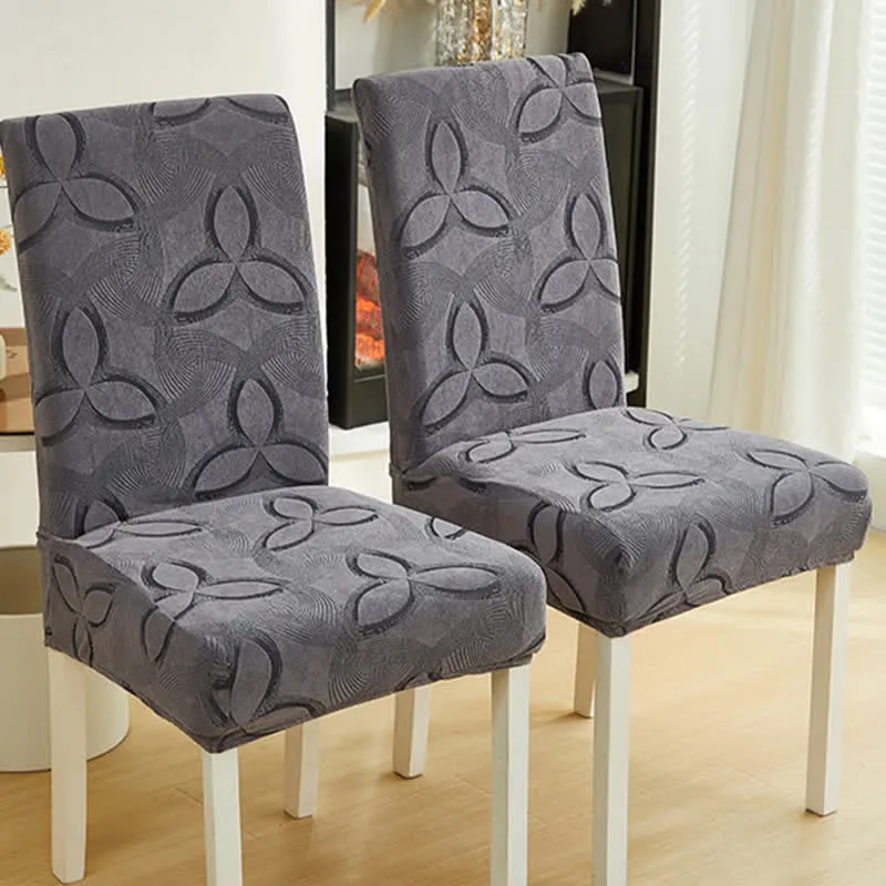 Stuhlhusse aus einfarbigem Stretch-Jacquard