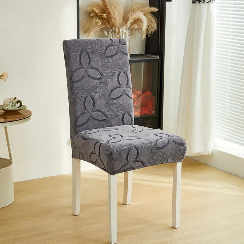Stuhlhusse aus einfarbigem Stretch-Jacquard