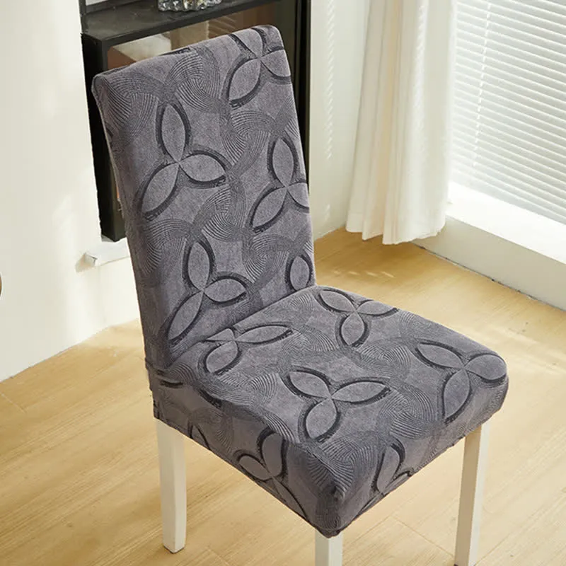 Stuhlhusse aus einfarbigem Stretch-Jacquard
