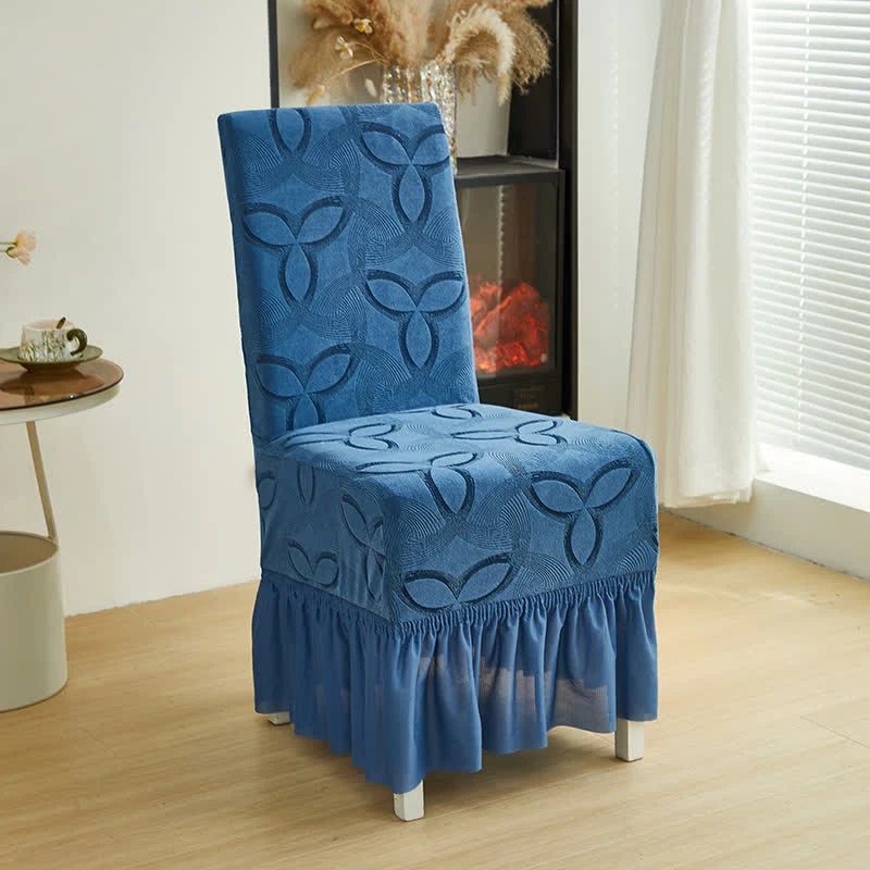 Stuhlhusse aus einfarbigem Stretch-Jacquard