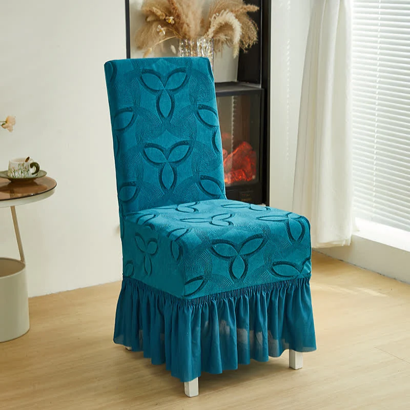 Stuhlhusse aus einfarbigem Stretch-Jacquard