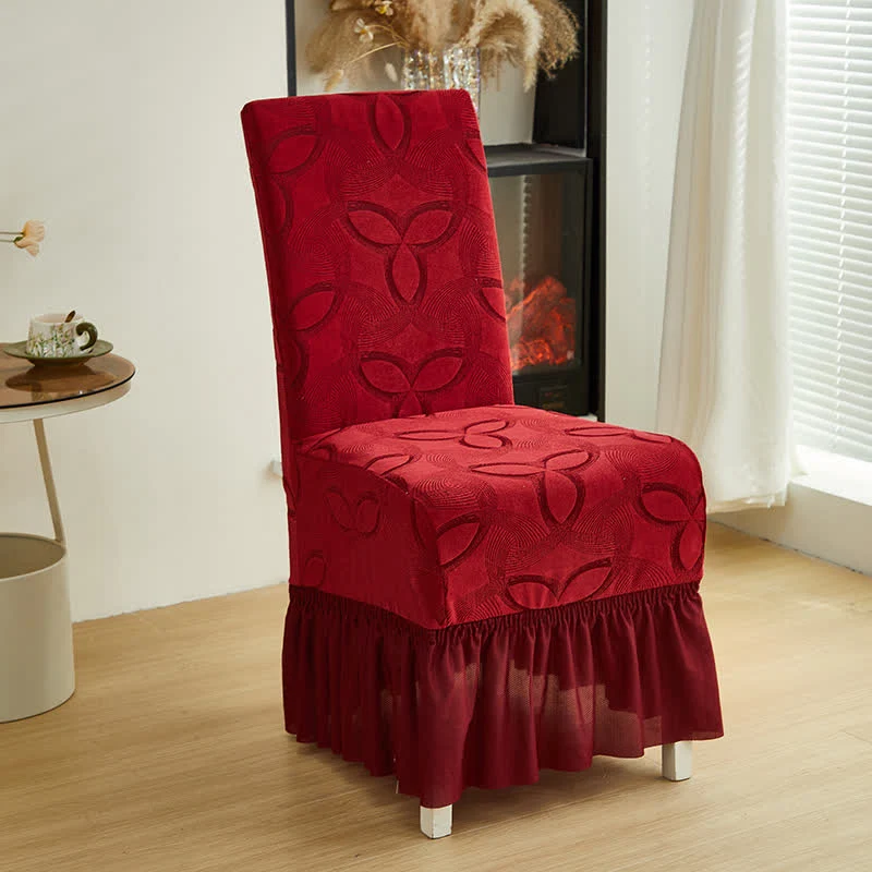 Stuhlhusse aus einfarbigem Stretch-Jacquard