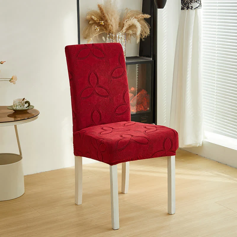 Stuhlhusse aus einfarbigem Stretch-Jacquard