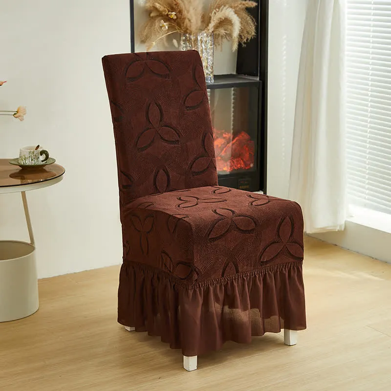 Stuhlhusse aus einfarbigem Stretch-Jacquard