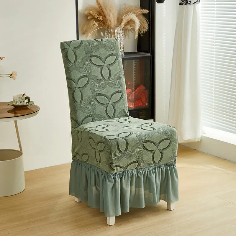 Stuhlhusse aus einfarbigem Stretch-Jacquard