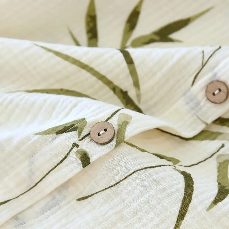 Pyjama-Set aus Baumwolle mit botanischem Bambusdruck