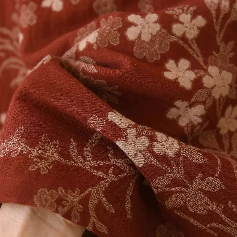 Pyjama aus Baumwollgaze mit Pflaumenblüten-Jacquardmuster