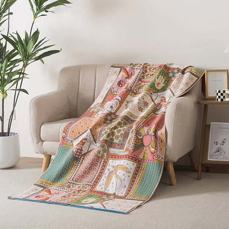 Badetuch aus Baumwollgaze im Boho-Vintage-Stil