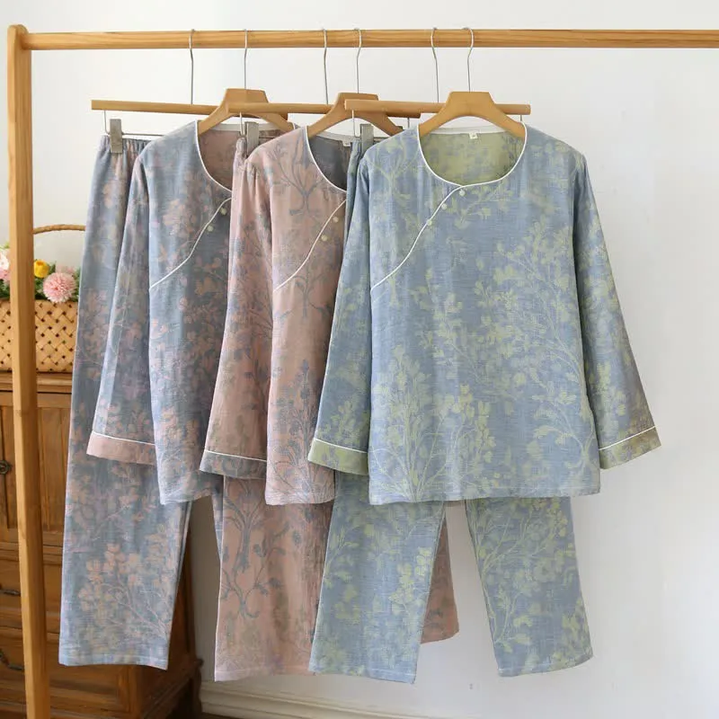 Pyjama-Set aus Baumwolle mit orientalischem Blumenmuster