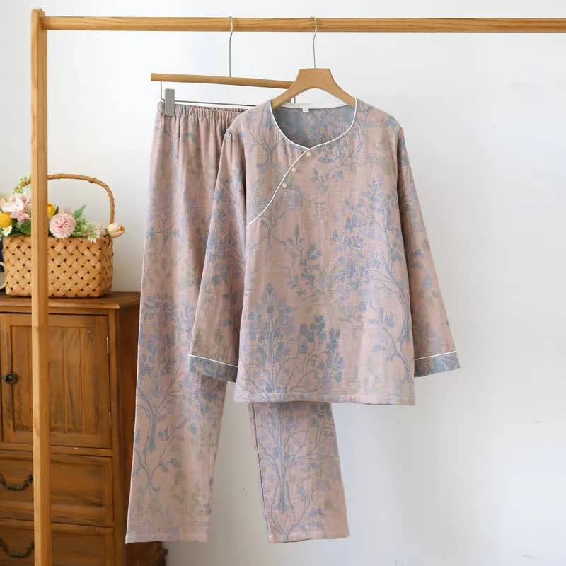 Pyjama-Set aus Baumwolle mit orientalischem Blumenmuster